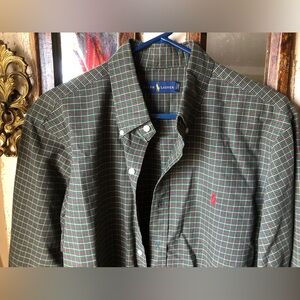 Ralph Lauren mens long sleeve large shirt green red yellow plaid
